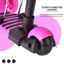 NetHong 5 In 1 Kdis Push Scooter Adjustable Height Removable Seat LED Flashing 3 Wheels - Multicolor - View 4