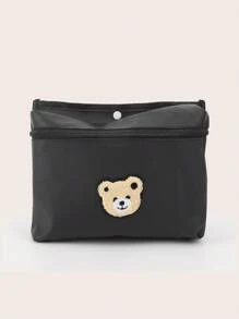 1pc Large Capacity Bear Stroller Diaper Bag, Portable Tote Bag For Nursing Bottles And Other Items, Versatile