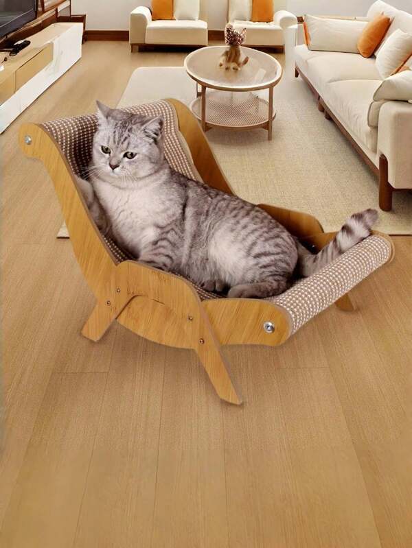 Sturdy Cat Scratching Board With Hammock, Cat Lounge Chair Made Of Sisal Rope, Replaceable Anti-Shedding Scratch Pad
