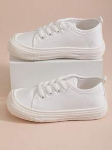 1 Pair White Lightweight PVC Soft Bottom Breathable Round Toe Flat Casual Shoes, Suitable For All Seasons