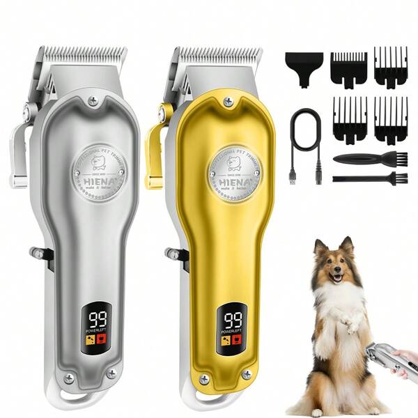 HIENA Professional Pet Electric Trimmer, Pet Electric Clipper, Dog Grooming Clipper, Electric Trimmer Set, Cat Electric Clipper, Cat Pet Electric Trimmer, USB Rechargeable, Cordless Home Animal Dematting Trimmer