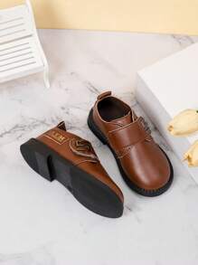 Zapatos de vestir suave para niños, zapatos casuales de tipo Oxford negros para niños, estilo británico, para la escuela, para niños pequeños/pequeños/grandes