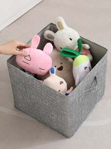1pc Gray Storage Box, Clothes Storage Box, Miscellaneous Storage Box, Handmade Foldable Cube Storage Box For Clothes, Toys, Miscellaneous Items, Snacks, Books, Foldable Storage Basket Desktop Decoration Clothes Closet Gray Storage Basket Desktop Miscellaneous Snacks Storage Box Household Toy Placement Basket Laundry Basket Room Container