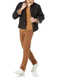 Men's Athletic Stretch Jeans - Colors - Dark Khaki Brown - View 4