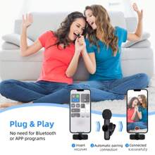 Wireless Lavalier Microphone Compatible With IPhone/Android Phones, Professional Recording Microphone, Intelligent Noise Reduction Function, Perfect Recording, Suitable For Video Recording, Game Live Streaming, Interviews, Vlogs, Etc, Compatible With Iphone Android Phone For Summer Vacation, Audio/Video Recording, Interviews, Gaming & Live Streaming Mini Microphone Microphone For Phone