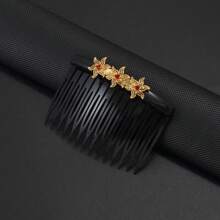 1 peça pente francês Mayotte com plástico preto e flores strass grampo de cabelo Mamoudzou joia para cabelo feminino