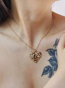 European & American Ins-Style Valentine's Day Gift For Women, Dainty Heart Design Pendant Niche Decor Necklace, High-End Feel Accessory