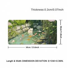 1PC Super Cool Cat Is In The Fishpond Large Gaming Mouse Pad With Extended Rubber Edge And Precise Locking - Soft Comfortable And Non-Slip For Your Desk