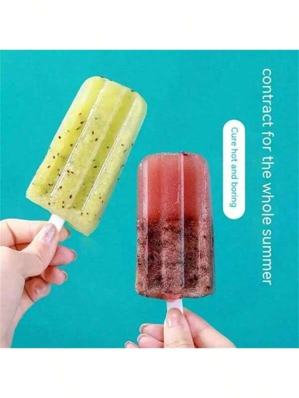 1-5pcs4 Grid Homemade Mung Bean Popsicle Mold Suitable For Children's Frozen Food Old Popsicle Mold Home Frozen Ice Cream Stick Ice Cream Mold (With Lid And Root)