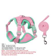 Pet Harness And Leash Sets Adjustable Harness For Small Dog Leash Color Splicing Breathable Pet Harness Out Walking Cat Dog Strap