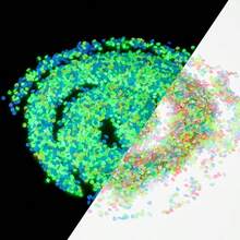 夜光鹅卵石 - 5000 颗夜光石，适用于花园、花瓶填充物和水族馆装饰，3-5 毫米蓝色树脂砾石，花园鹅卵石