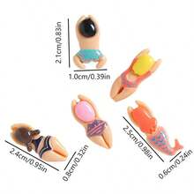 5/10/20 件可爱卡通树脂迷你游泳者饰物 - DIY 扁平吊坠工艺用品，情人节主题，多色混合，手工珠宝配饰（款式随机）