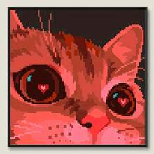 1pc DIY Diamond Painting Kit - Full Round Diamond Acrylic Diamond Cat Theme Canvas - Suitable For Bedroom, Hallway, Study, Bathroom Relaxation Handicraft Activity - Easy To Use, Perfect Gift - Multicolor - View 8