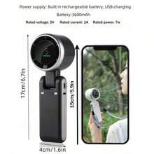 Ventilador portátil dobrável - Recarregável via USB, ultrassilencioso, ajustável em 5 velocidades, bateria de 3600 mAh (autonomia de 10 horas), adequado para mesa de escritório, quarto, dormitório, viagens ao ar livre, resfriamento de verão, praia, viagens, itens essenciais para férias