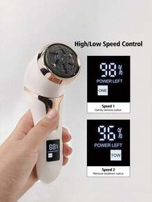 Rechargeable Electric Callus Remover (With Dust Collector), Professional Foot Care Set, Dead Skin Remover With 3 Replacement Heads And 2 Speed Settings, LCD Display Foot Massager (1500mAh Battery Capacity)