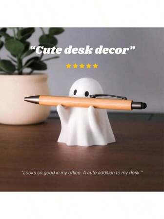 古怪可爱的万圣节鬼魂动漫笔筒, 万圣节装饰,树脂鬼魂笔筒, 俏皮的桌面收纳节日装饰用品, 无需用电节日装饰/礼物（精工制作）, 鬼魂笔筒, 可爱小摆件树脂装饰家居办公桌, 万圣节礼物创意礼物节日礼物首选, 动漫风格万圣节鬼魂笔筒 -, 创意桌面收纳装饰,万圣节装饰