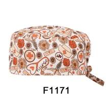 1 pièce Bonnet d'infirmière imprimé cœur en fibre de polyester, casquette de travail ajustable pour les cheveux courts pour les cliniques dentaires pour animaux de compagnie, les médecins