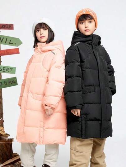 Annil Roupas Infantis: Casacos Longos e Resistentes ao Frio, Feitos de Penas de Ganso para Meninos, Meninas e Adultos. Inverno