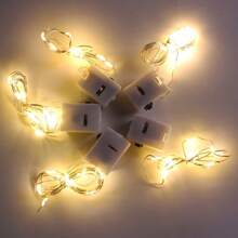 1/5 pezzi Luci a fata a LED, batteria a bottone (batterie incluse), luci a filo di rame in piccola scatola bianca, luci a filo di rame, lampade, luci LED, luce notturna, illuminazione, luce per libri, luci LED per camera, illuminazione decorativa per feste, camera da letto, giardino, feste, matrimoni, decorazione per stanza, decorazione per matrimoni, decorazione natalizia, luci da favola, alberi da giardino, Natale, decorazione per feste di matrimonio a filo di rame, decorazione di Ognissanti, decorazione natalizia