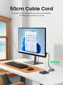 UGREEN 0.5 米 4 合 1 C 型 USB 3.0 读卡器，可同时读取 4 张卡，适用于数字存储卡 TF SD Micro SD - 黑色 - 查看 7