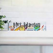 1pc Custom Desk Name Plate Plaque, Teacher Appreciation Gift ,Personalized Acrylic Teacher Name Sign, Teacher Name Sign Back To School Teacher Gift,Office Workers, School Opens Or Birthday Gift, Back-To-School Gift