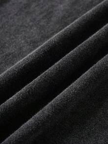 男士休闲宽松卡通图案水洗背心，舒适适合日常穿着和居家休闲，夏季简约风格 - 黑色 - 查看 7