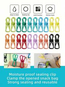 20/10个装薯片夹 - 多功能PVC涂层钢夹，用于密封食品包装、薯片袋、衣物和纸张 - 20/10个装（颜色随机）。适用于西裤、鞋子、牛仔裤、靴子、裙子、沙滩装、春季简约风和夏季上衣。 - 彩色 - 查看 8
