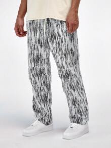 Summer Men's Straight Loose Casual Pants, Versatile Simple Breathable Wide-Leg Long Trousers