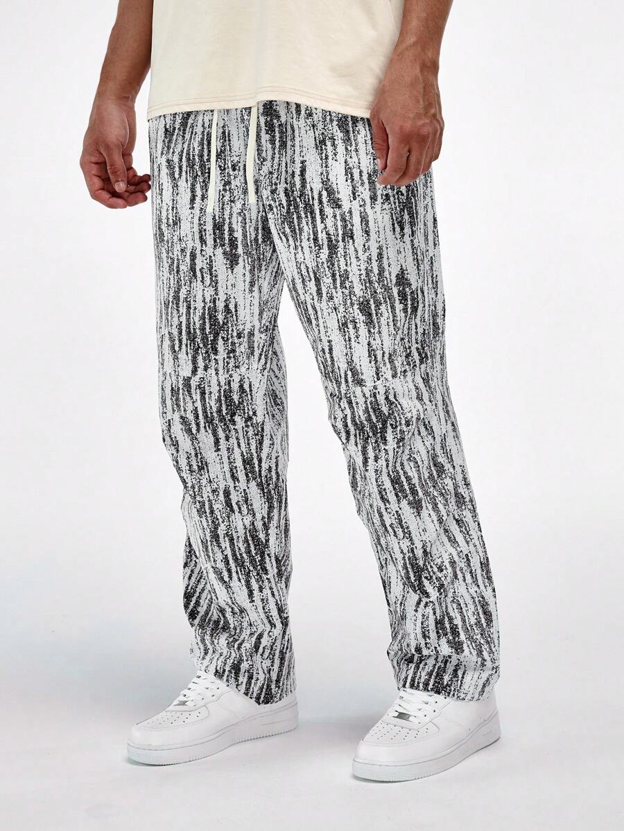 Summer Men's Straight Loose Casual Pants, Versatile Simple Breathable Wide-Leg Long Trousers