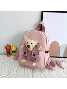 1 PIEZA Mochila infantil personalizada bordada, nombre bordado, múltiples colores y tipos de letra, mochila de osito, colores bordados disponibles, texto bordado mochila de jardín de infantes, mochila de regreso a clases, oso de peluche de dibujos animados - Multicolor - Ver 11