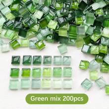 200pcs Mosaic Glass Tiles, Handmade DIY Craft Supplies For Creative Art, Painting And Jewelry Making, 8 Different Style Color Combinations
