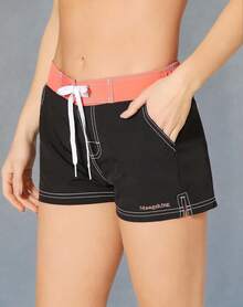 Women Quick Dry Swimwear Trunks Sports Board Shorts With Soft Briefs Inner LiningA Valentine's Day JVBY - 黑色 - 查看 3
