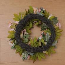 1pc 45cm/17.72in Romantic Vintage Style Artificial Simulated Peony Flower Hanging Decorative Wreath For Thanksgiving, Harvest, Christmas, Valentine's Day, Mother's Day, Weddings, Holiday Party Mantel, Wall, Door Window, Staircase Decorative Wreath, Thanksgiving Gift - A - 查看 4