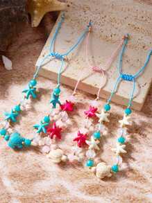 Cross-Border European And American Accessories, Bohemian Bracelets, Starfish, Shells, Conches, Rice Beads, Beaded Summer Beach Vacation Bracelets
