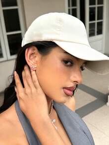 DareSee 1Piece Stainless Steel Crystal CZ Leaf Stud Earring For Women Helix Tragus Conch Lobe Earrings Cartilage Piercing Ear Jewelry 18G Music Fest Y2KFest Back To School Autumn Winter Gifts - A Leaf Earring - View 3