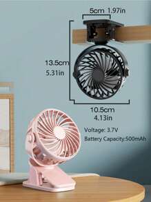 1 Stück USB aufladbarer 3-Gang leiser Ventilator mit 720° Drehung & Nachtlicht, tragbarer Clip für Sommerreisen, Strand, Schulanfang Grundausstattung - kompakter leistungsstarker Lüfter, unverzichtbar für Studentenwohnheim & Büro