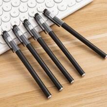 5pcs Ball Pen, 0.5mm Fine Tip, Quick Drying Black Ink, Office Stationery Signature Pen
