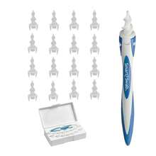 Kit de limpiador de oído en espiral JECT con 16 puntas reemplazables, seguro y sin dolor, kit de limpieza de cera de oído ovalado reutilizable, suave y delicado