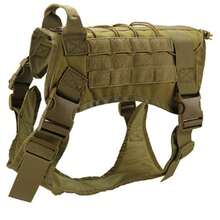 Arnés Táctico Para Perros Con Asa, Ajustable Correa Transpirable y Cómodo, Adecuado Para Perros Medianos y Grandes - Caqui - Ver 10