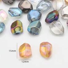 20 piezas de cuentas de vidrio facetadas irregulares de 12*16mm con agujero central, en colores chapados, accesorios de joyería artesanal DIY, adornos para teléfonos, llaveros, decoración de autos
