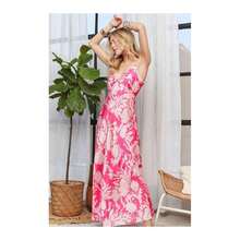 ADORA Print Spaghetti Strap Maxi Dress - Pink - View 9
