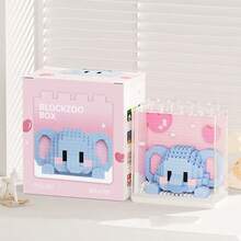 Animal Model Building Block Toys, Panda, Raccoon, Sheep, Elephant, Hamster, Penguin, Giraffe, Tiger Tabletop Decor, Gift For Halloween, Thanksgiving, Christmas, Birthday - Clear - View 12