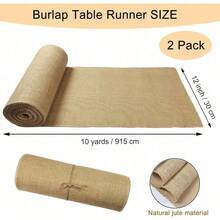 6 Pack Natural Burlap Table Runners,12 X 72 Inch Rustic Jute Table Runner And Placemats Bulk For Western Wedding Table Decorations,Farmhouse Style Party,Holiday,Kitchen Coffee Table Decor Cover - 2 gói 12in*10yard - Xem 2