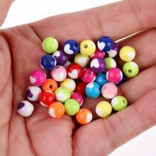 100 pièces/paquet Perles bicolores en forme de cœur coloré pour la fabrication de bracelets, colliers et accessoires de bijouterie DIY