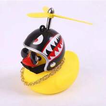 1pc Fashionable Small Yellow Duck Motorcycle & Bicycle Mounted Decoration, Windmill Wind Chime - Multicolor - View 9
