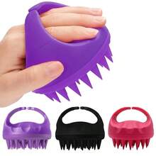 Pente de silicone para massagem no couro cabeludo, escova de silicone para massagem no couro cabeludo, para aliviar a coceira na raiz do cabelo e limpar o couro cabeludo, acessórios para cuidados com o couro cabeludo. - Multicolorido - Ver 2