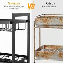 Escurridor de Trastes Organizador de Platos con Bandeja de Goteo Estante para platos Acero Inoxidable 2 Niveles Escurreplatos con Soporte para Utensilios y Tabla de Cortar para Almacenamiento Cocina - 2 niveles - Ver 5