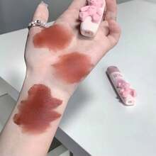 Pink Bear Matte Lip Gloss, Cute Bear Liquid Lipstick Lip Stain Long Lasting Waterproof Smooth Lip Gloss Lip Glaze Mud Texture Lightweight High Pigment Color Makeup - 04 - Xem 2