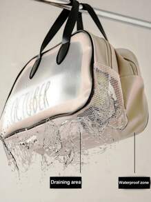 1 geantă de machiaj transparentă cu litere, geantă de toaletă portabilă de călătorie, geantă de călătorie transparentă de mare capacitate cu mâner, geantă cosmetică impermeabilă din PVC, geantă de depozitare multifuncțională, geantă de depozitare, geantă de depozitare portabilă de călătorie, geantă de bagaje, geantă de depozitare de călătorie, geantă de depozitare pentru organizarea hainelor, geantă de bagaje, geantă de depozitare pentru cosmetice, geantă de depozitare pentru îngrijirea pielii, potrivită pentru machiaj, instrumente de machiaj, depozitare pentru îngrijirea pielii, creion de sprâncene, paletă de farduri de pleoape, ruj, puf de pudră, pensulă de machiaj