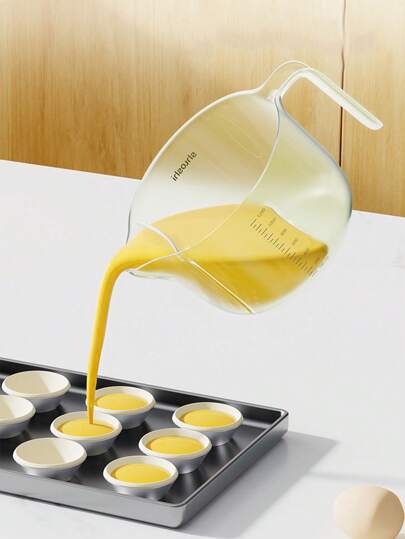 Haushalts-Eiflüssigkeitsfilter Messbecher mit Skala, Küchen-Eiabscheider, Backen und Rühren Becher mit großer Kapazität, Rührschüssel, Reinigung von Obst, Multifunktions-Messbecher